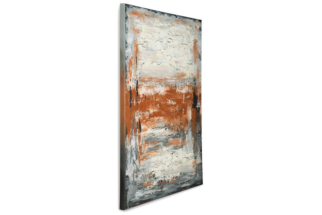 Carmely Gray/White/Orange Wall Art - A8000357 - Vega Furniture