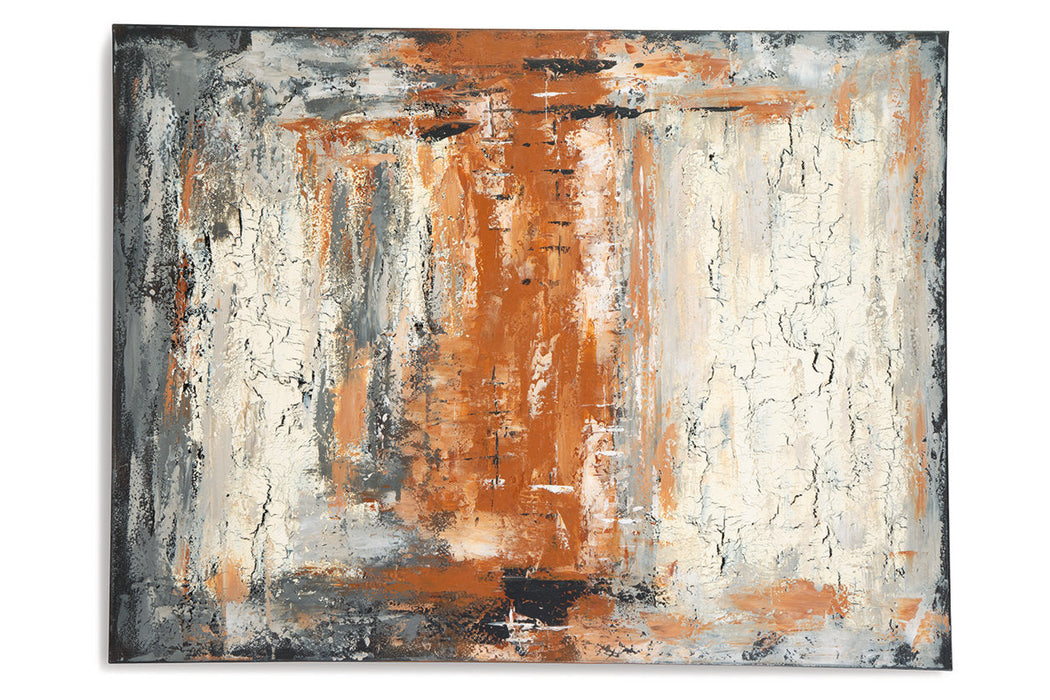 Carmely Gray/White/Orange Wall Art - A8000357 - Vega Furniture