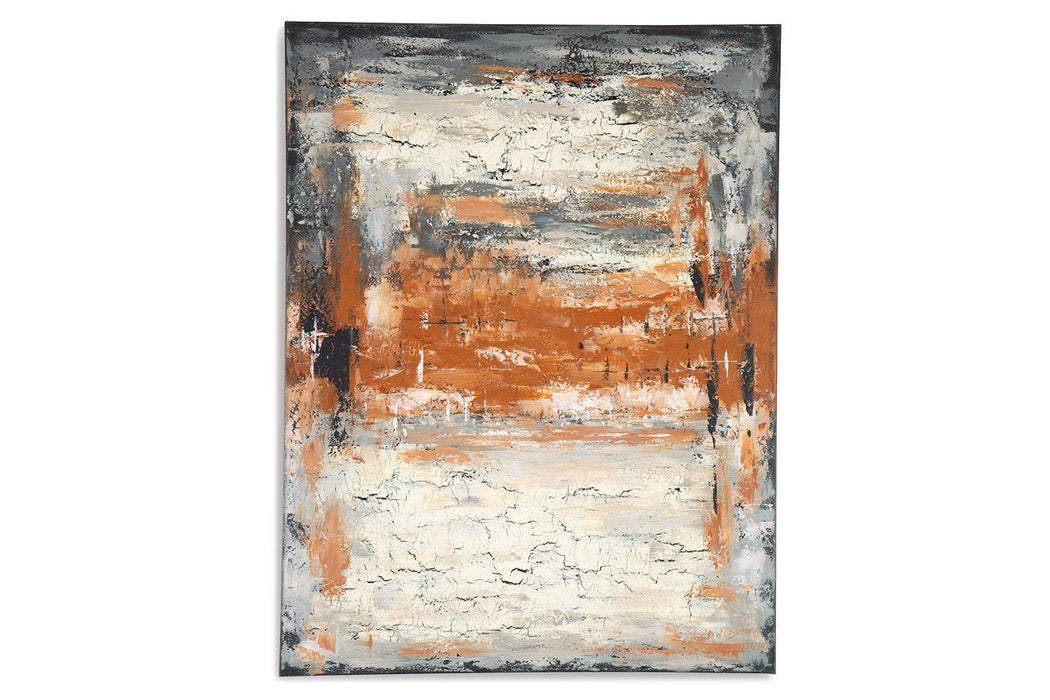 Carmely Gray/White/Orange Wall Art - A8000357 - Vega Furniture