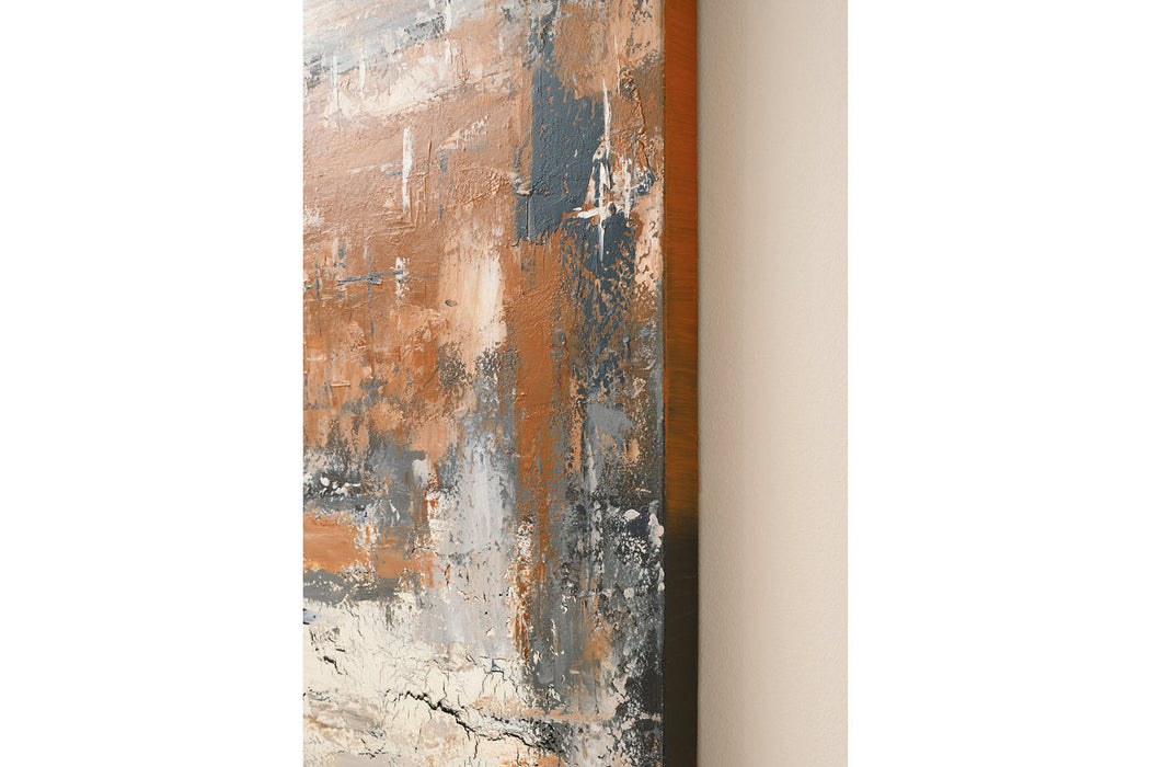 Carmely Gray/White/Orange Wall Art - A8000357 - Vega Furniture