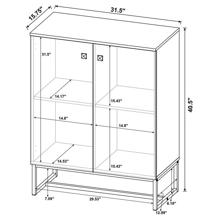 Carolyn Rustic Oak/Gunmetal 2-Door Accent Cabinet - 959639 - Vega Furniture