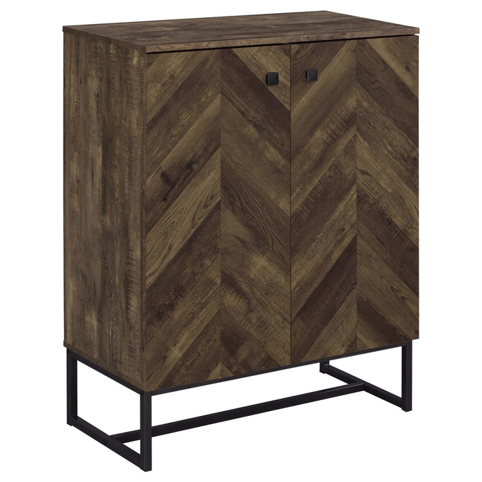 Carolyn Rustic Oak/Gunmetal 2-Door Accent Cabinet - 959639 - Vega Furniture