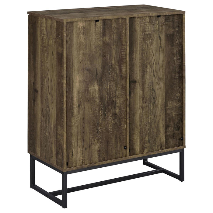 Carolyn Rustic Oak/Gunmetal 2-Door Accent Cabinet - 959639 - Vega Furniture