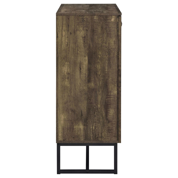 Carolyn Rustic Oak/Gunmetal 2-Door Accent Cabinet - 959639 - Vega Furniture