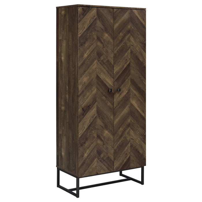 Carolyn Rustic Oak/Gunmetal 2-Door Accent Cabinet - 959640 - Vega Furniture