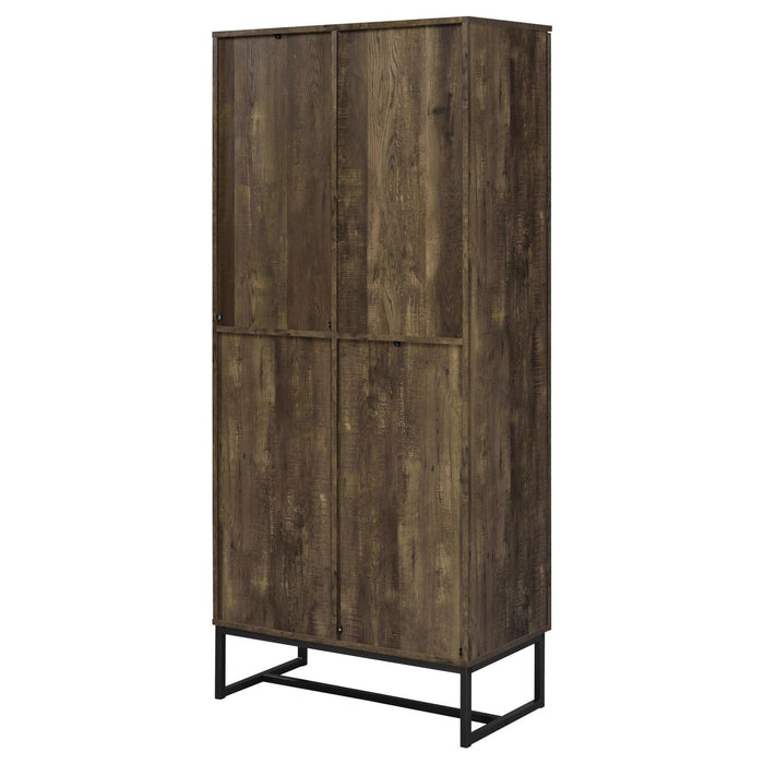 Carolyn Rustic Oak/Gunmetal 2-Door Accent Cabinet - 959640 - Vega Furniture