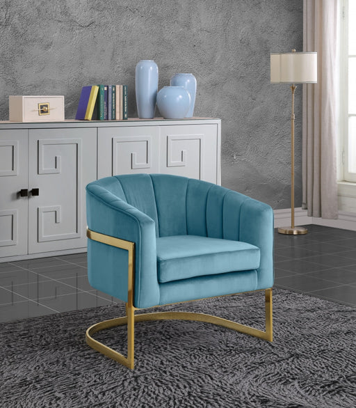 Carter Aqua Velvet Accent Chair - 515Aqua - Vega Furniture