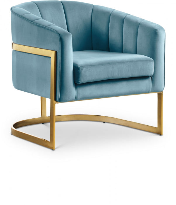 Carter Aqua Velvet Accent Chair - 515Aqua - Vega Furniture