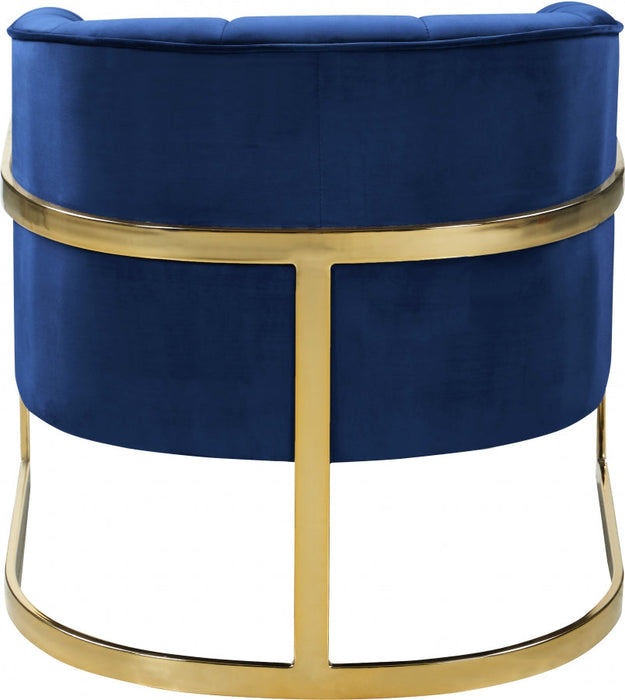 Carter Blue Velvet Accent Chair - 515Navy - Vega Furniture