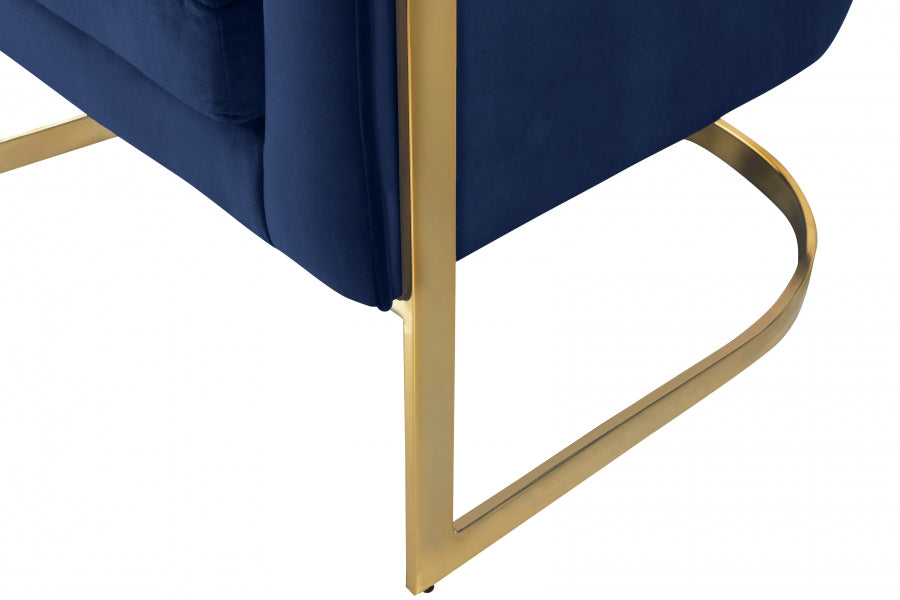 Carter Blue Velvet Accent Chair - 515Navy - Vega Furniture