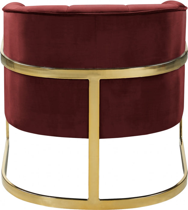 Carter Burgundy Velvet Accent Chair - 515Burg - Vega Furniture