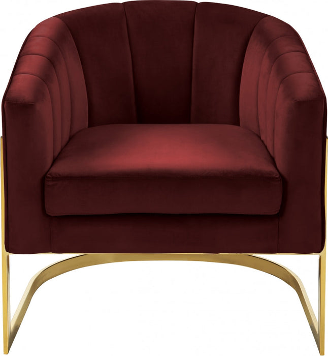 Carter Burgundy Velvet Accent Chair - 515Burg - Vega Furniture