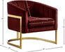 Carter Burgundy Velvet Accent Chair - 515Burg - Vega Furniture