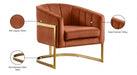 Carter Cognac Velvet Accent Chair - 515Cognac - Vega Furniture