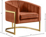 Carter Cognac Velvet Accent Chair - 515Cognac - Vega Furniture