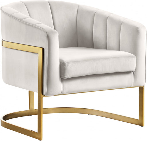 Carter Cream Velvet Accent Chair - 515Cream - Vega Furniture