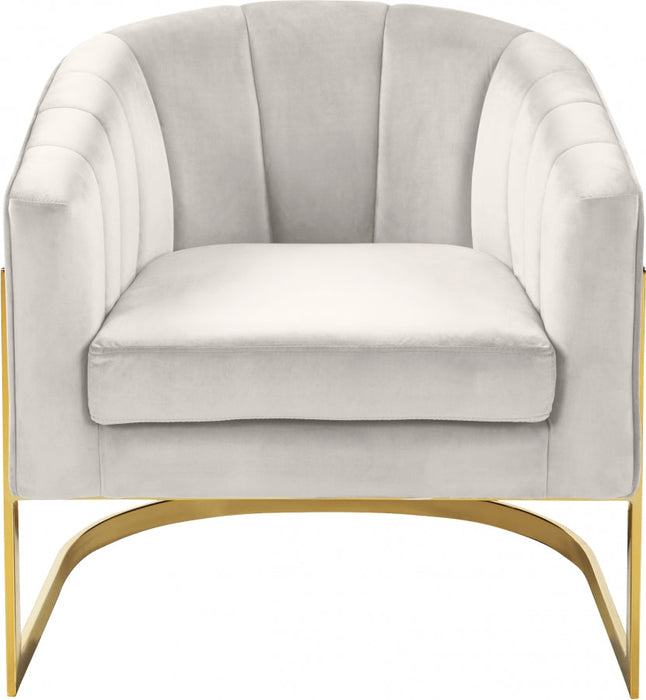 Carter Cream Velvet Accent Chair - 515Cream - Vega Furniture