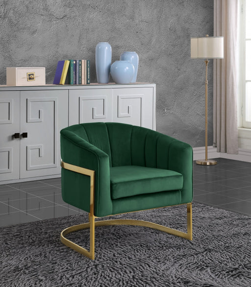 Carter Green Velvet Accent Chair - 515Green - Vega Furniture