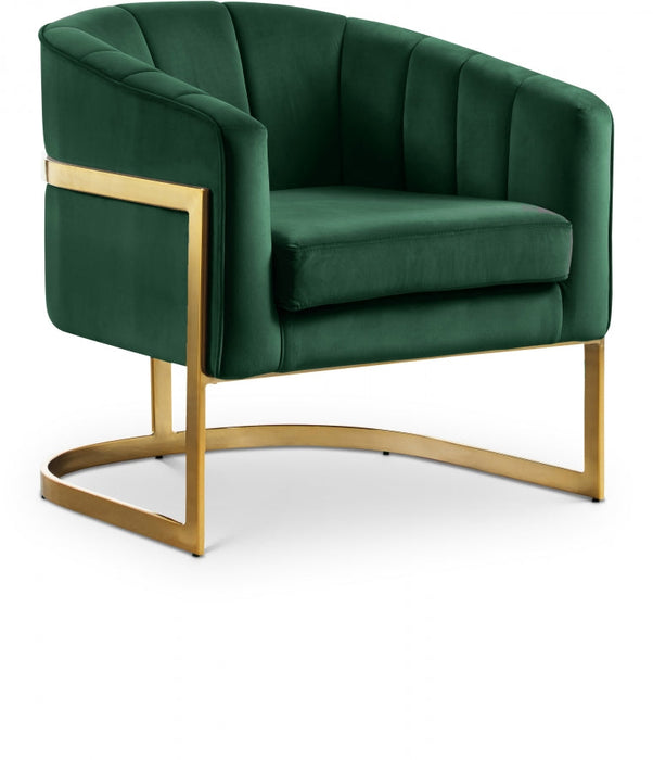 Carter Green Velvet Accent Chair - 515Green - Vega Furniture