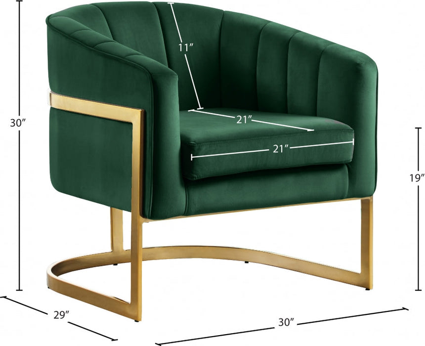 Carter Green Velvet Accent Chair - 515Green - Vega Furniture