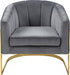 Carter Grey Velvet Accent Chair - 515Grey - Vega Furniture