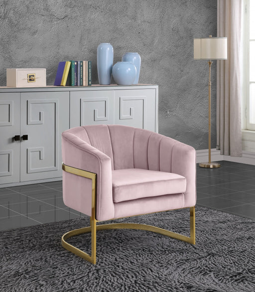 Carter Pink Velvet Accent Chair - 515Pink - Vega Furniture