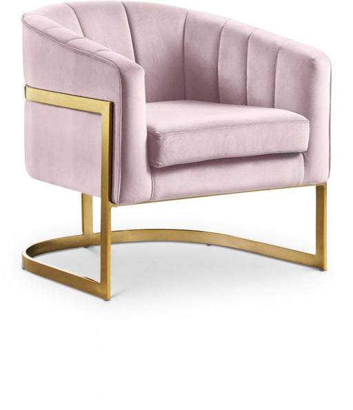Carter Pink Velvet Accent Chair - 515Pink - Vega Furniture