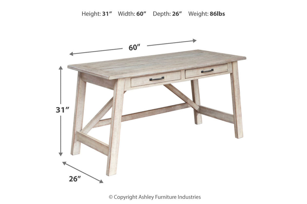 Carynhurst Whitewash 60" Home Office Desk - H755-44 - Vega Furniture