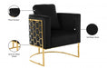 Casa Black Velvet Chair - 692Black-C - Vega Furniture