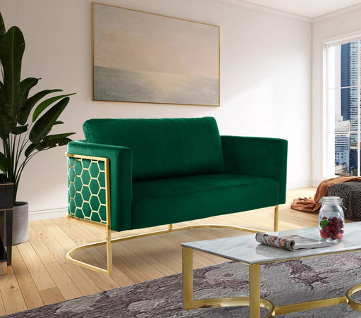 Casa Green Velvet Loveseat - 692Green-L - Vega Furniture