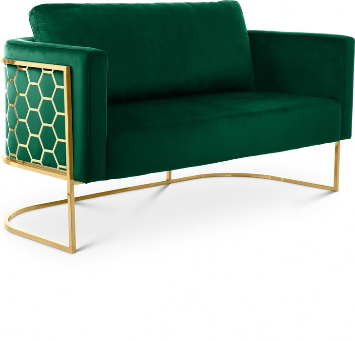 Casa Green Velvet Loveseat - 692Green-L - Vega Furniture