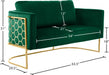 Casa Green Velvet Loveseat - 692Green-L - Vega Furniture