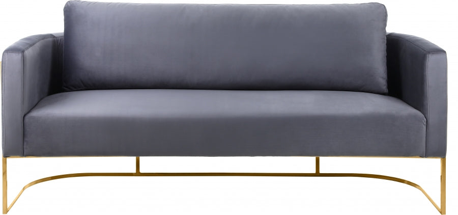 Casa Grey Velvet Sofa - 692Grey-S - Vega Furniture