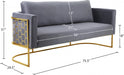 Casa Grey Velvet Sofa - 692Grey-S - Vega Furniture