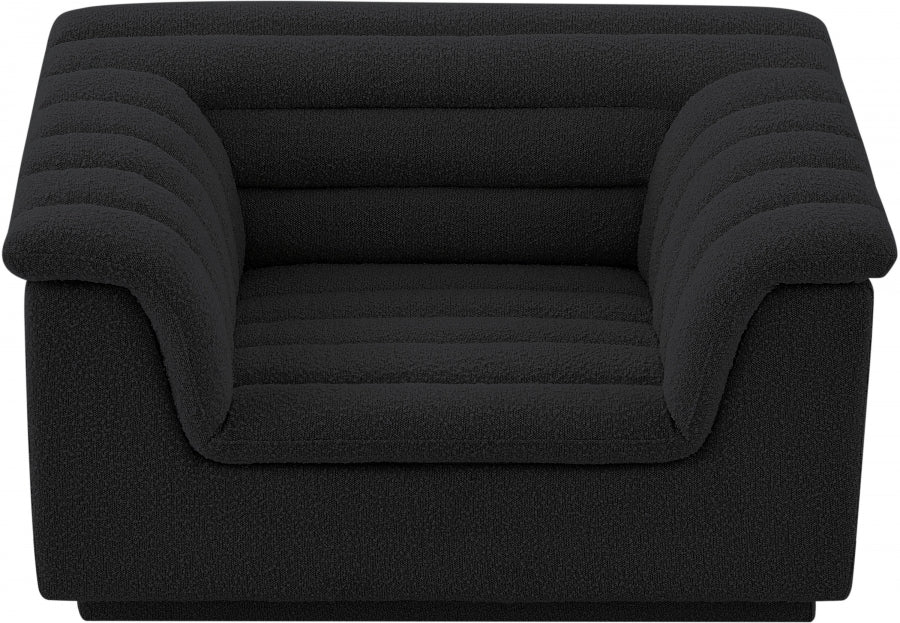Cascade Boucle Fabric Chair Black - 191Black-C - Vega Furniture