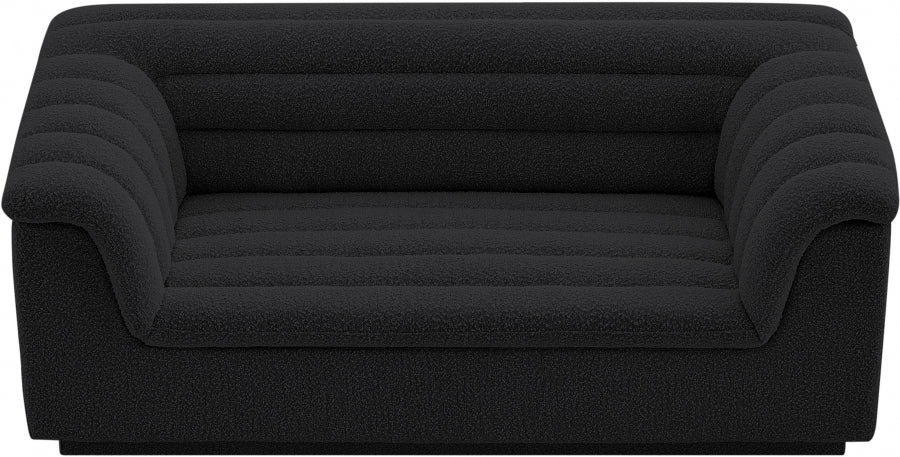 Cascade Boucle Fabric Loveseat Black - 191Black-L - Vega Furniture