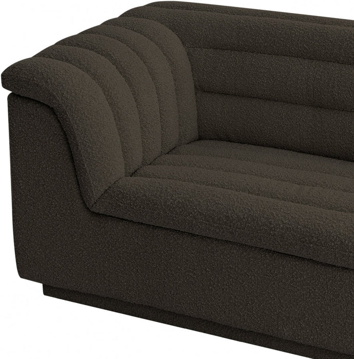 Cascade Boucle Fabric Loveseat Brown - 191Brown-L - Vega Furniture