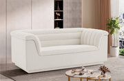 Cascade Boucle Fabric Loveseat Cream - 191Cream-L - Vega Furniture