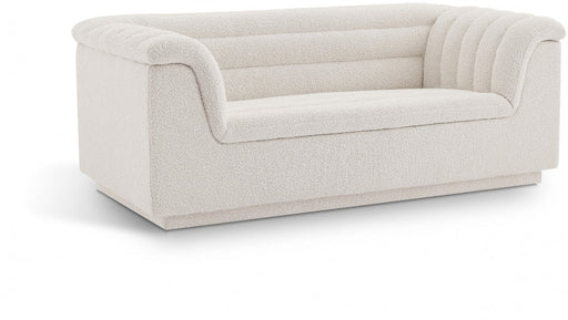 Cascade Boucle Fabric Loveseat Cream - 191Cream-L - Vega Furniture