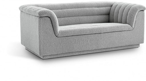 Cascade Boucle Fabric Loveseat Grey - 191Grey-L - Vega Furniture