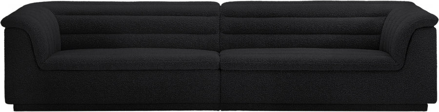 Cascade Boucle Fabric Sofa Black - 193Black-S119 - Vega Furniture