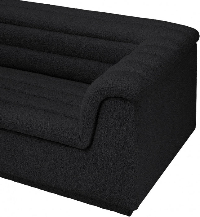 Cascade Boucle Fabric Sofa Black - 193Black-S119 - Vega Furniture