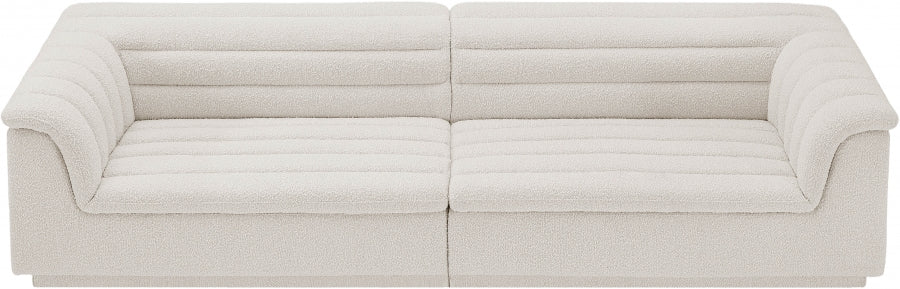 Cascade Boucle Fabric Sofa Cream - 193Cream-S119 - Vega Furniture