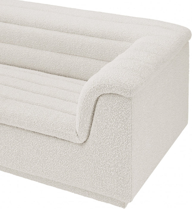 Cascade Boucle Fabric Sofa Cream - 193Cream-S119 - Vega Furniture