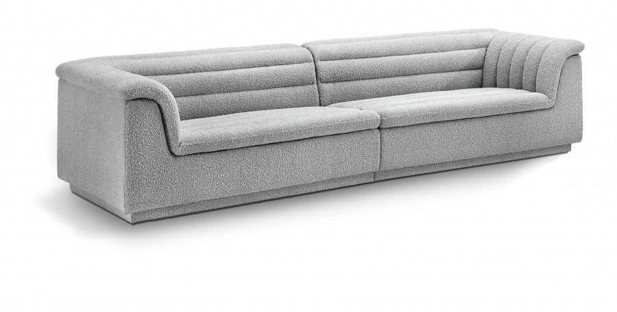 Cascade Boucle Fabric Sofa Grey - 193Grey-S119 - Vega Furniture