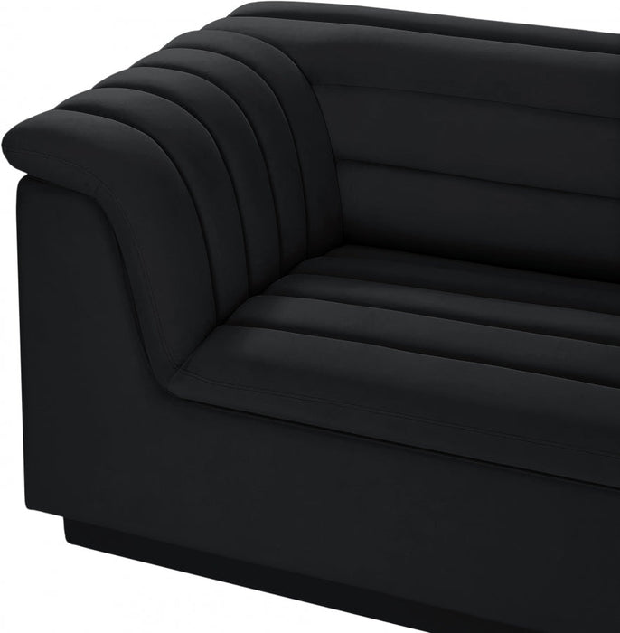 Cascade Velvet Fabric Sofa Black - 194Black-S119 - Vega Furniture