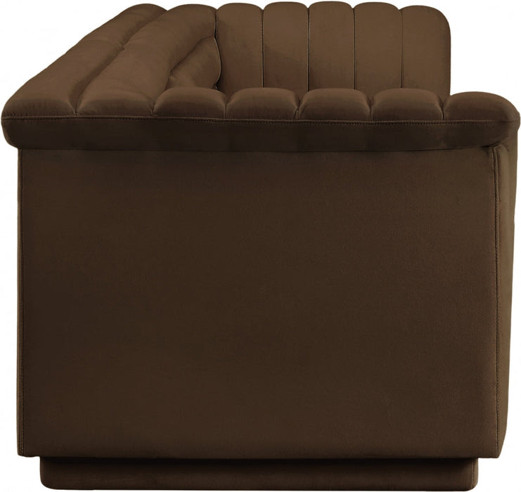 Cascade Velvet Fabric Sofa Brown - 194Brown-S119 - Vega Furniture