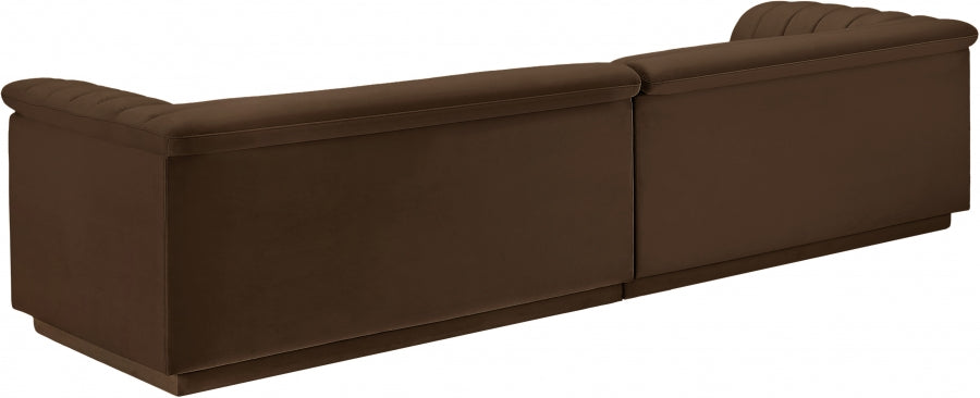 Cascade Velvet Fabric Sofa Brown - 194Brown-S119 - Vega Furniture