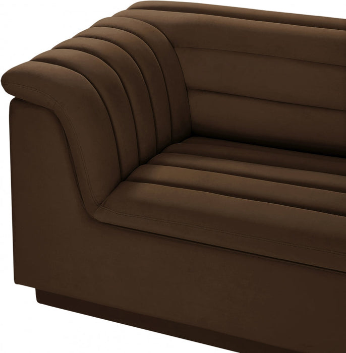 Cascade Velvet Fabric Sofa Brown - 194Brown-S119 - Vega Furniture