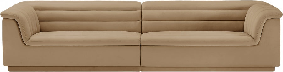 Cascade Velvet Fabric Sofa Camel - 194Camel-S119 - Vega Furniture